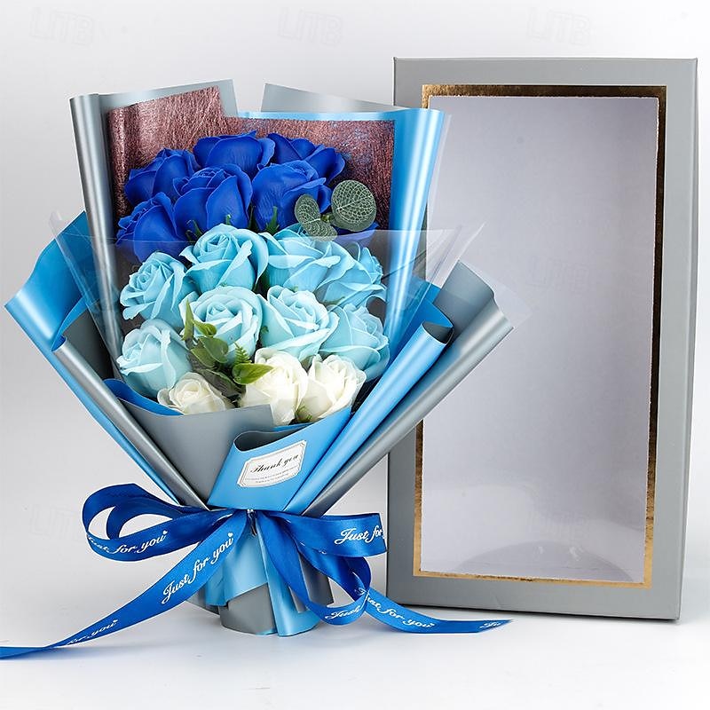 cadouri de ziua femeii 18 trandafiri buchet de sapun cutie cadou qixi cadou de ziua indragostitilor flori false ziua femeii cadouri de ziua mamei pentru fete cadouri de ziua mamei pentru mama 2025 - $48.99 –P1