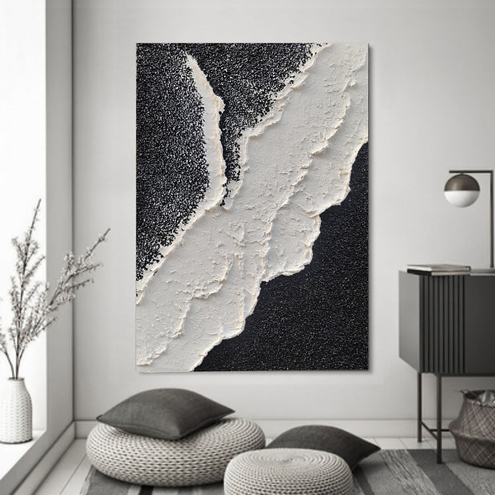 dipinto a mano dipinto con texture nera dipinto fatto a mano astratto in bianco e nero dipinto in bianco e nero arte della parete dipinto in bianco e nero con texture decorazioni per la casa pronto da del 2025 a $125.99 –P4