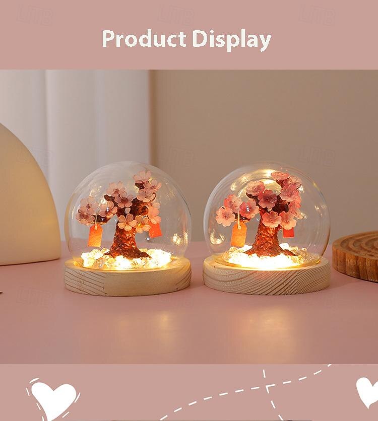Bricolage fait à la main cerisier fleur arbre fleur de pêche veilleuse créative lumière ambiante chambre confortable ornements décoratifs de 2025 ? $19.49 –P2