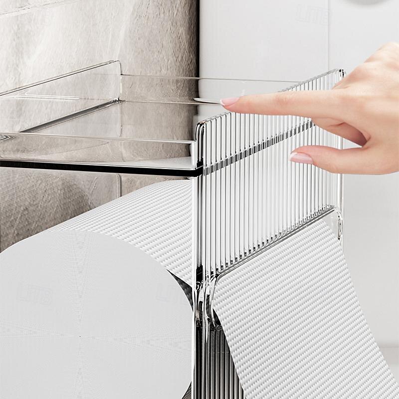 1db fürdőszobai papírzsebkendő tároló doboz lyukasztásmentes WC-papír tartó falra szerelhető papírzsebkendő-adagoló tartály fürdőszobai papírzsebkendő-tároló állvány fürdőszobai kiegészítők 2025 - $9.49 –P1