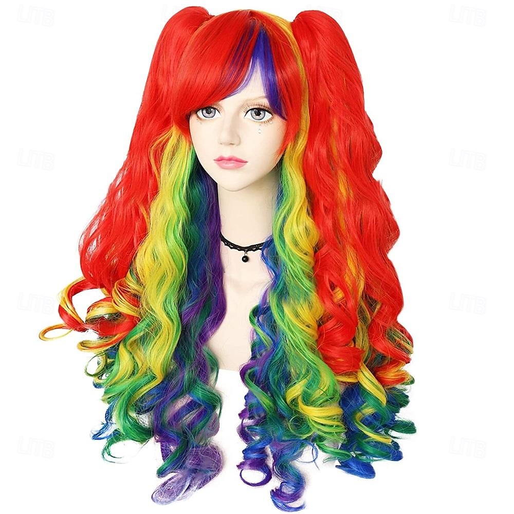 Peruca Longa Cacheada Azul com Rabo de Cavalo Peruca Azul Claro com 2 Rabos de Cavalo Peruca Lolita Azul com Franja para Mulheres Peruca Anime Peluca Azul para Fantasia Carnaval Halloween de 2025 por $35.99 –P9