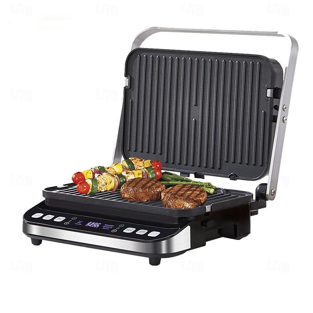 Elektrischer Kontaktgrill, digitale Grillplatte und Presse, optionale Waffeleisenplatten, 180-Grad-Grill, elektrischer Antihaft-Grill 2025 - $261.99 –P6
