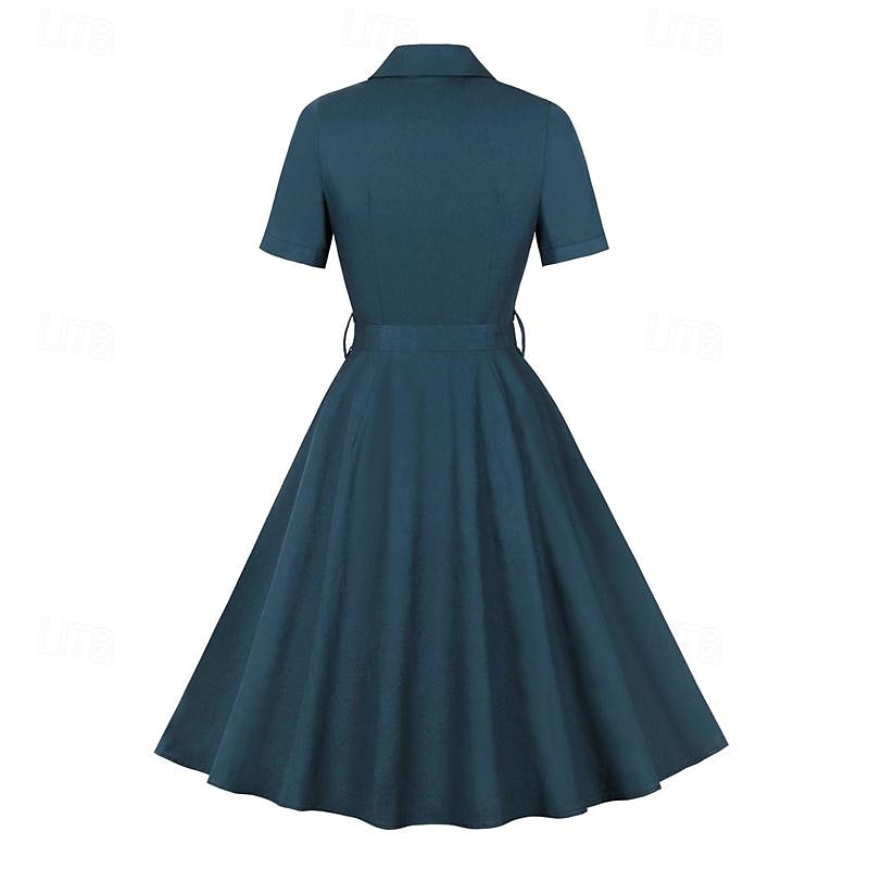 Retro 50. léta Vintage šaty Koktejlky Houpací šaty Flare šaty Maškarní kostým Dámské Plesová maškaráda Večírek loučení se svobodou nevěsty Dospělé Šaty Šaty pro návrat domů 2025 - $34.99 –P15