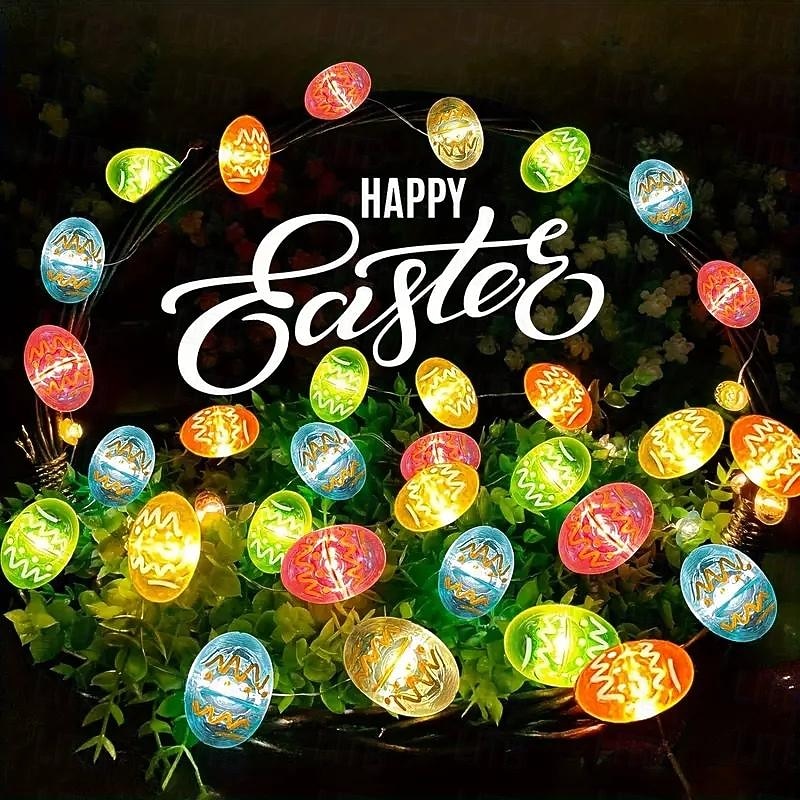 paasei lichtslingers 2m 20leds fee lichtslingers slaapkamer woonkamer feest bruiloft tuin thuis vakantie feestartikelen pasen feestdecoratie 2026 - $13.49 –P2