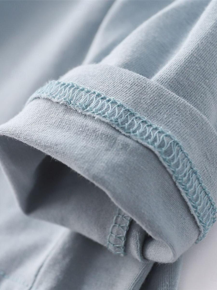 kvinnors pyjamasset brev mode komfort hem daglig säng bomull andas rund hals långärmad t-shirt t-shirt byxa bröstkuddar sommar vår hem outfits 2025 - $25.99 –P20