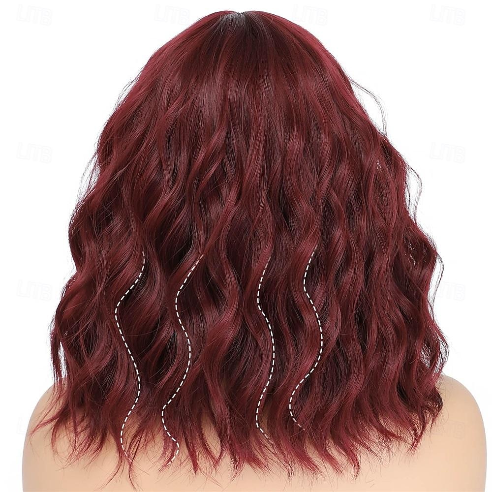 Bob Wig With Bangs Short Wavy Blue Wig Women Synthetic Colored Bachelorette Wigs Shoulder Length Party Halloween Christmas Fun Cosplay Wigs 2025 - $26.99 –P9