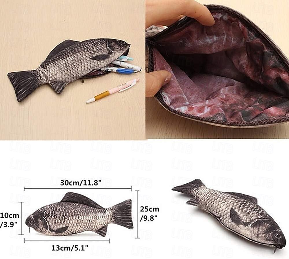 Simulation fischförmiges Federmäppchen, wasserdichtes Federmäppchen, Fisch-Geldbörse, neuartiges Federmäppchen, interessantes Federmäppchen, langlebig, Schreibwaren-Tasche, Geschenk, Jungen, Mädchen, 2025 - $15.75 –P2