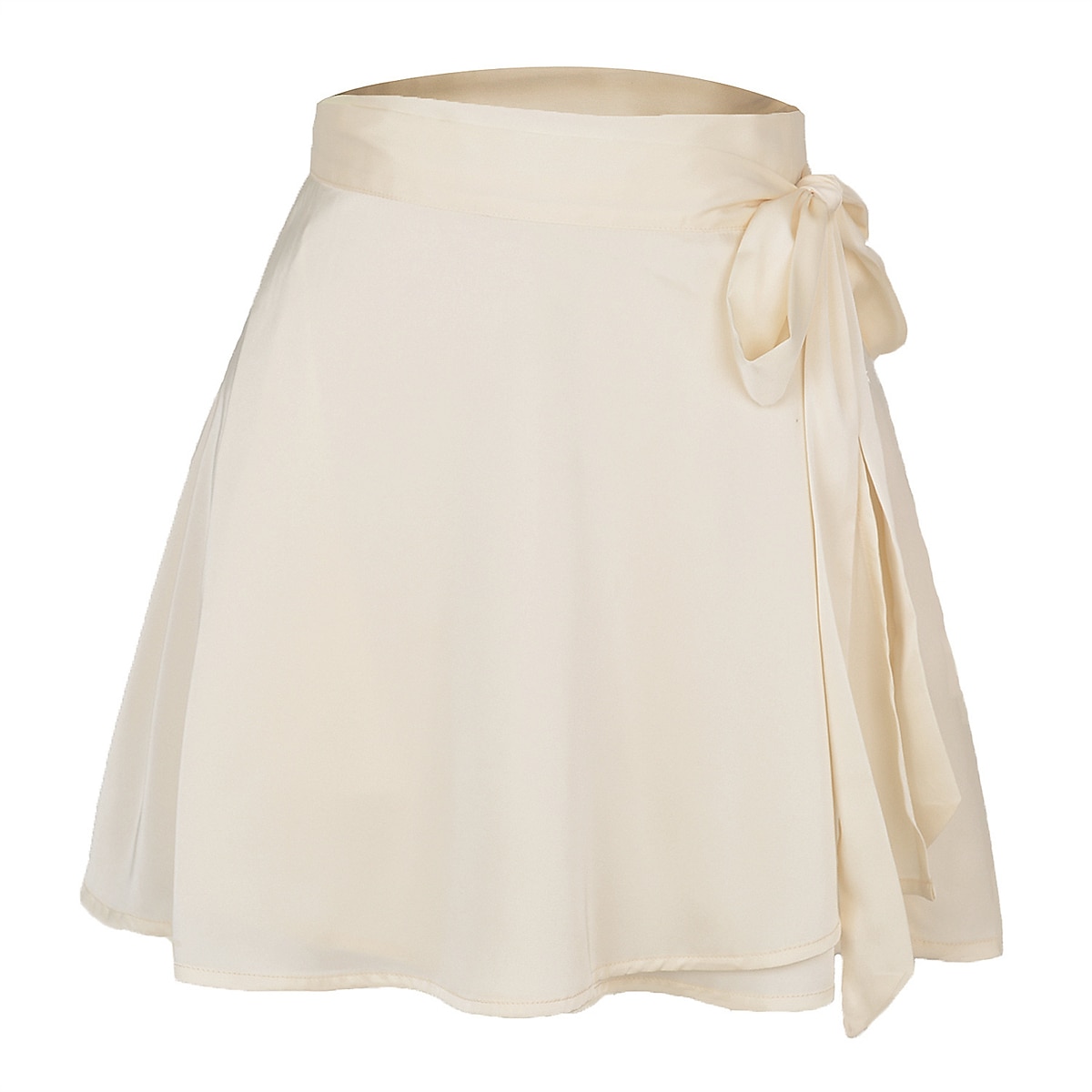 dammardi gras kjol en linje mini hög midja kjolar rosett enfärgad vardagshelg sommar satin mode casual vin svart-vit svart rosa karnevalstema 2026 - $27.99 –P16