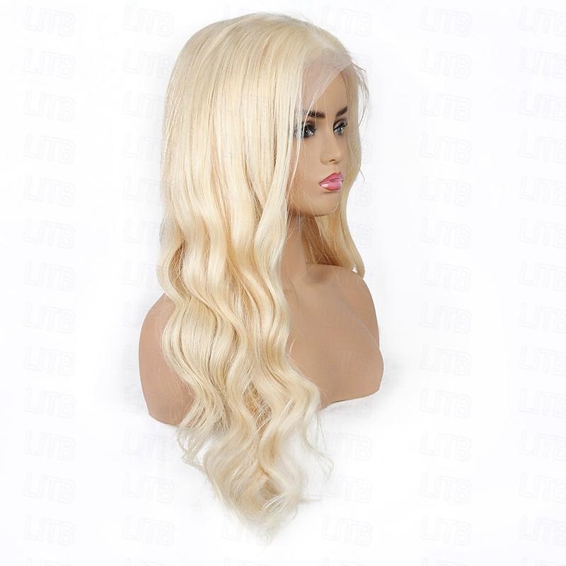 Parrucca in pizzo frontale con capelli umani biondi 613#, parrucca in pizzo con onda del corpo 13*4, densità 150% per donne nere del 2025 a $206.09 –P4