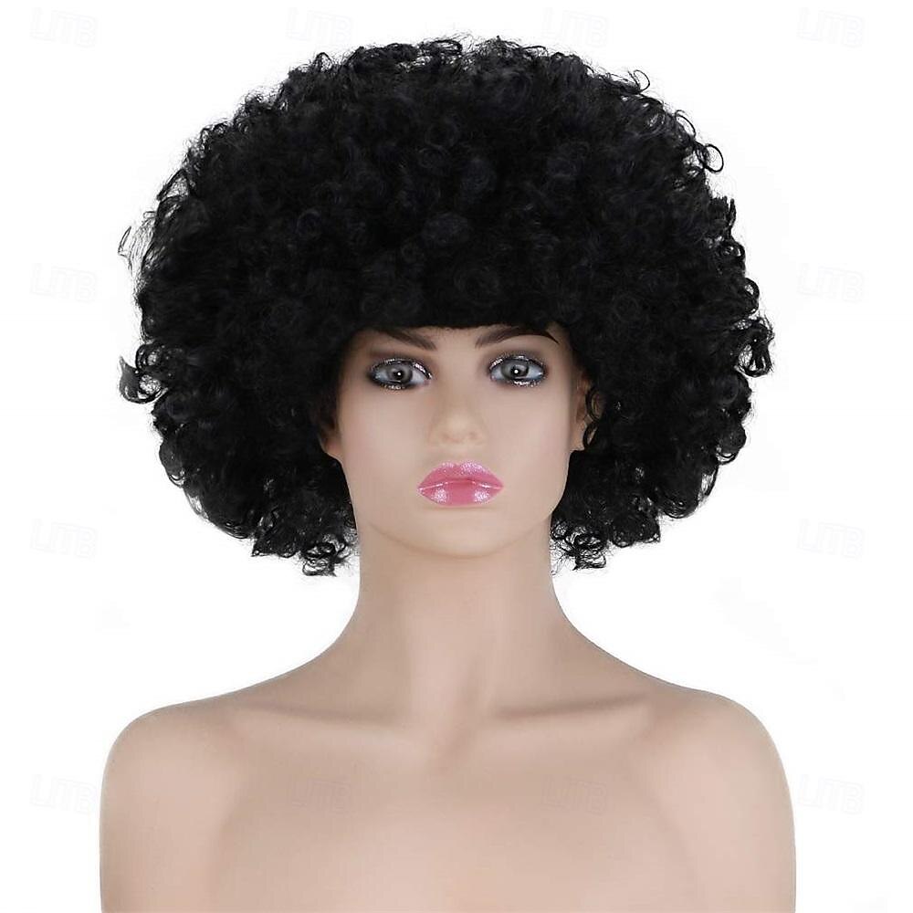 rövid, göndör, göndör afro paróka nőknek 70-es évek szintetikus hőálló parókák vicces party cosplay haj St. Patrick napi parókák 2025 - $21.99 –P2
