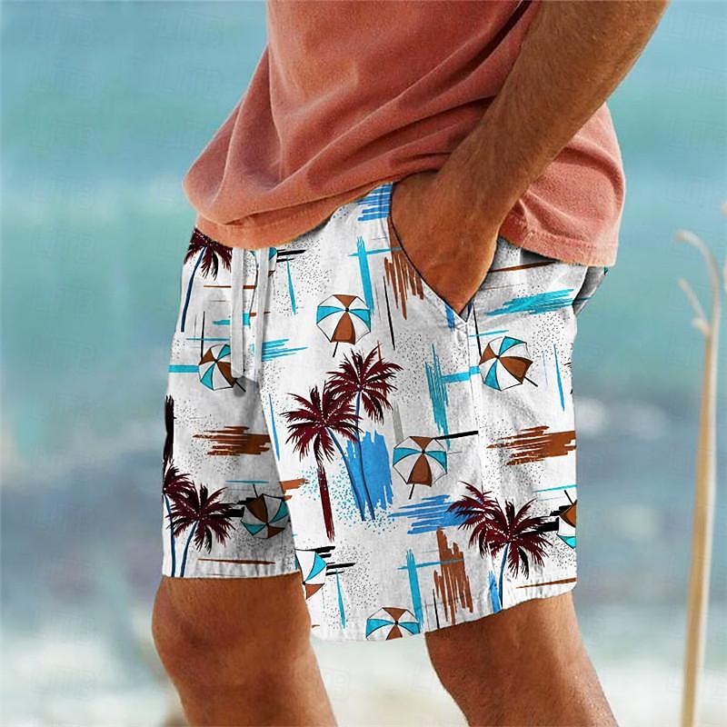 Homens Coqueiro Shorts de Natação Bermuda de Surf Calção de Banho Cintura Média Férias Havaiana Casual Férias Feriado Praia Com Cordão com forro de malha Cintura elástica Designer Roupa de 2025 por $17.99 –P1