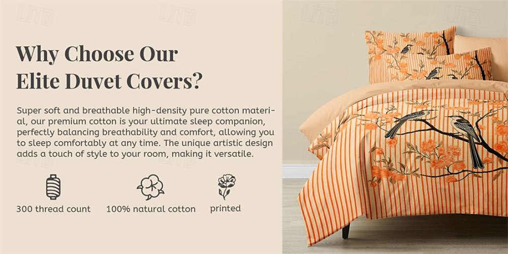 Parure de lit réversible 100 % satin de coton l.t.home de qualité supérieure, 300 fils au pouce carré, motif floral, taille Queen et King de 2025 ? $121.99 –P1