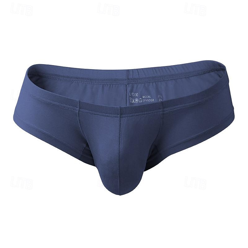 Men's 3 Pack Boxer Briefs Underwear Modal Washable Comfortable Solid Color Low Rise Black Dark Gray 2025 - $19.49 –P6