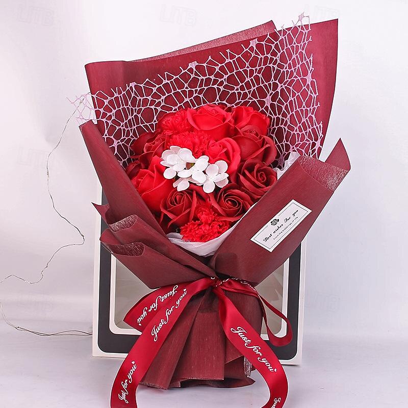 cadouri de ziua femeii ziua femeii cadouri de ziua mamei pentru fete buchet de sapun de trandafiri buchet de garoafe oferind cadouri practice profesoarelor cadouri de ziua mamei pentru mama 2025 - $25.99 –P2
