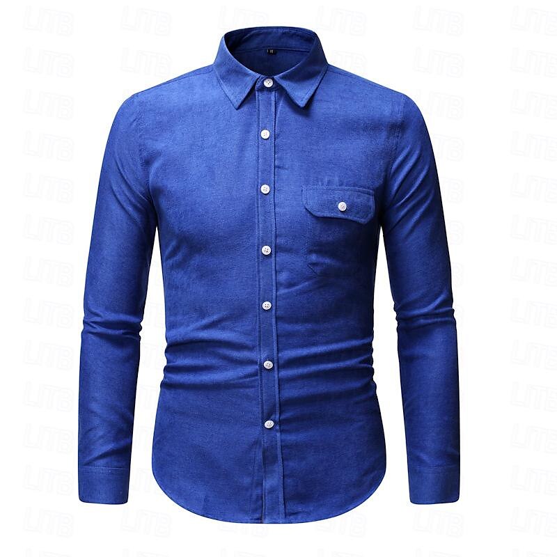 Per uomo Camicia Camicie Camicia con bottoni Liscio Matrimonio Giornaliero Nero Bianco Giallo Vino Manica lunga Collo ripiegabile Primavera & Autunno Abbigliamento Tasche del 2025 a $32.99 –P11