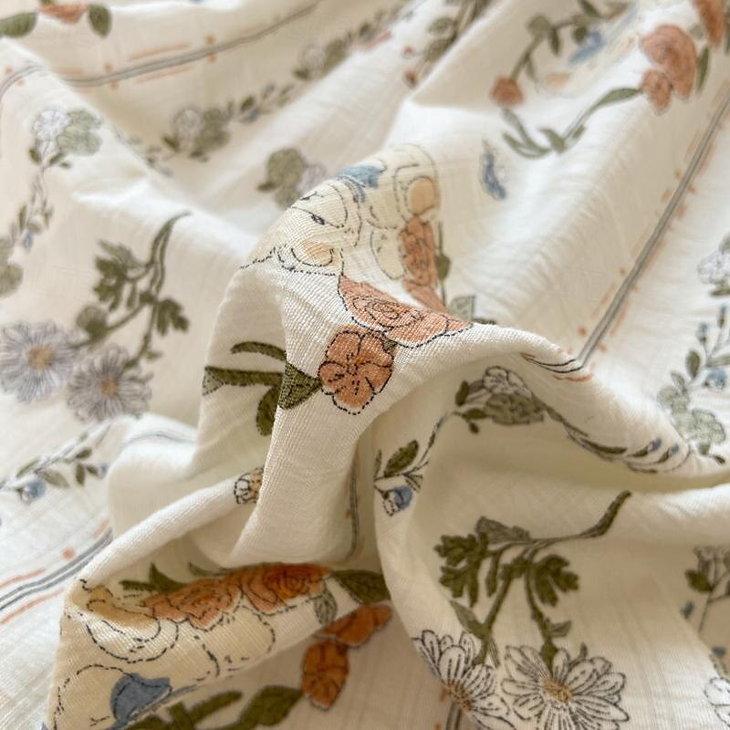 Lençol de cama 100% algodão de 1 unidade com capa de cama de flores pequenas fragmentadas capa de colchão elástica para cama de casal de luxo individual ou dupla disponível em vários tamanhos de 2025 por $22.99 –P18