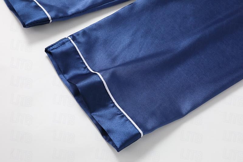 Women's Gift Pajamas Sets Home Party Daily Basic Pure Color Satin Simple Casual Soft Shirt Pant Fall Spring Summer Shirt Collar Long Sleeve Long Pant Buckle Pocket Home Outfits 2025 - $5.99 –P14