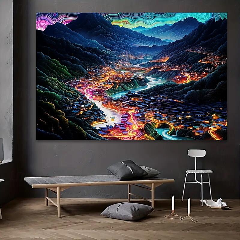 Landscape Wall Art Canvas City Lights at Night Prints and Posters Pictures Decorative Fabric Painting For Living Room Pictures No Frame 2025 - $18.49 –P9