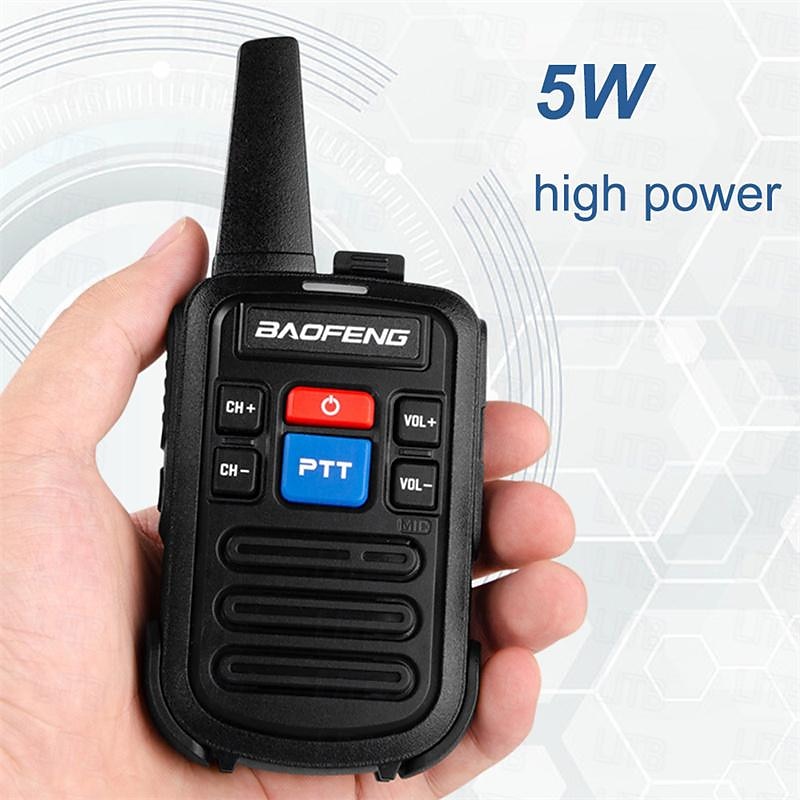Мини-рация baofeng uhf 400-470 МГц, портативная двухдиапазонная радиостанция bf-c50, 16 каналов, дальняя связь, 5 Вт, двусторонняя радиосвязь с зарядным устройством 2025 - $51.99 –P4