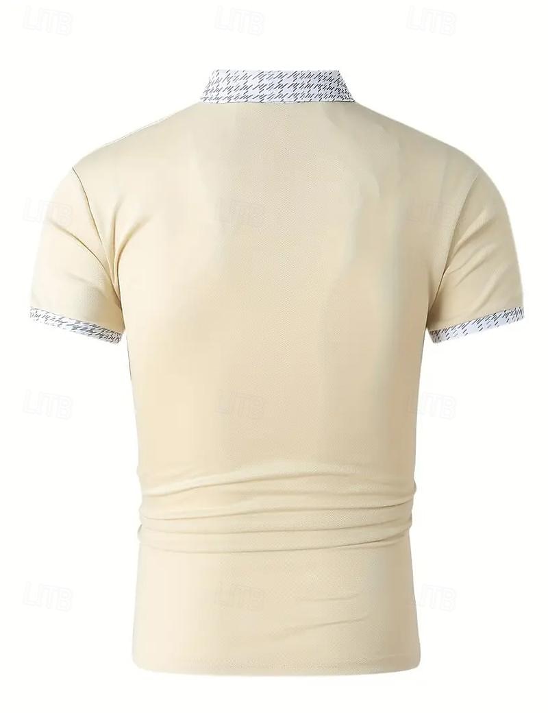 Férfi POLO trikó Button Up Polos Hétköznapi Sport Hajtóka Rövid ujjú Divat Alap Színes Tyúklábminta Kollázs Zseb Nyár Normál Fekete Fehér Tengerészkék Medence Khakizöld POLO trikó 2025 - $17.99 –P12