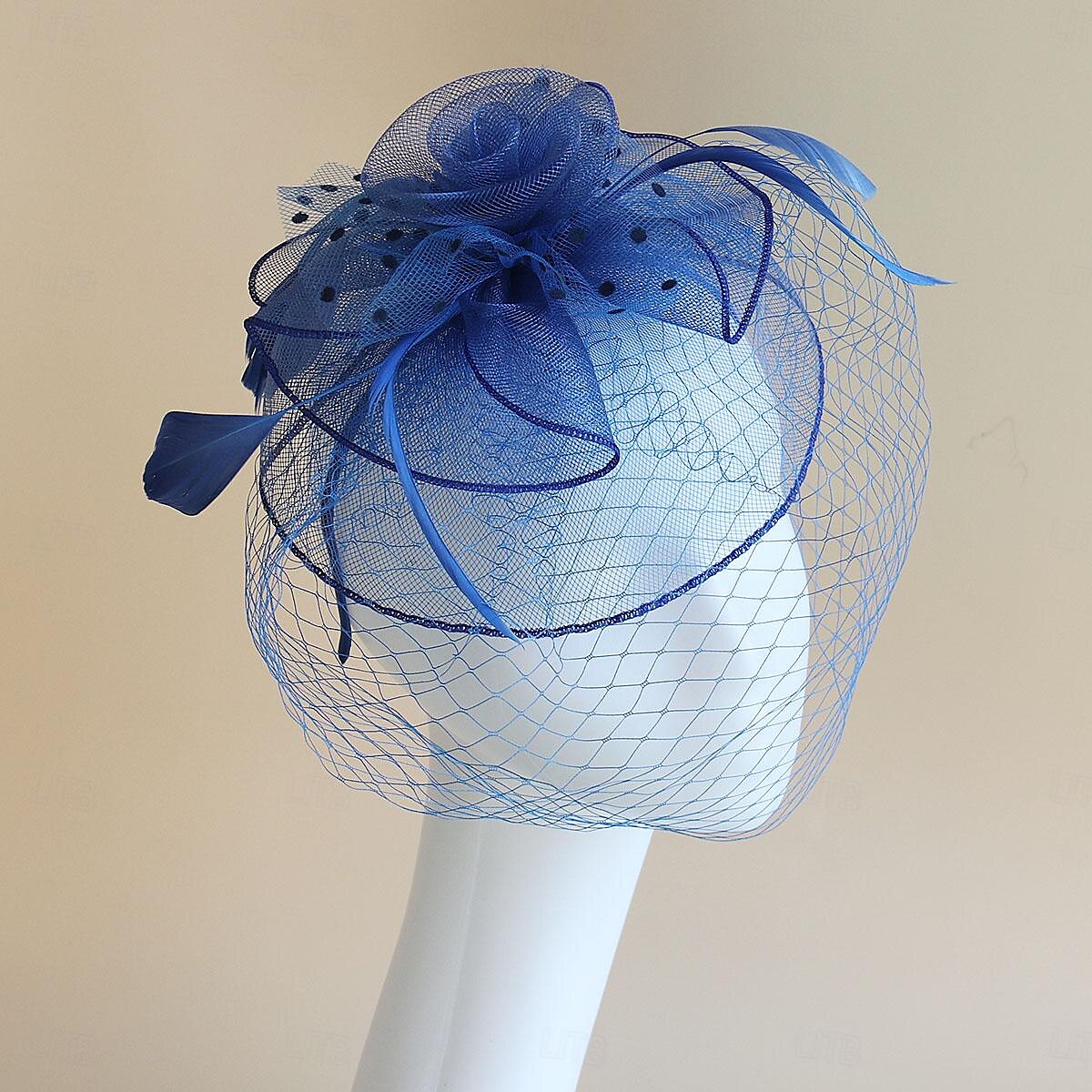 Fascinátory Klobouky Doplňky do vlasů Organza Se širší krempou Cylindr Závojový klobouk Dostih koktejl Elegantní Vinobraní S Peří Mašličky Přílba Pokrývky Hlavy 2025 - $21.99 –P7
