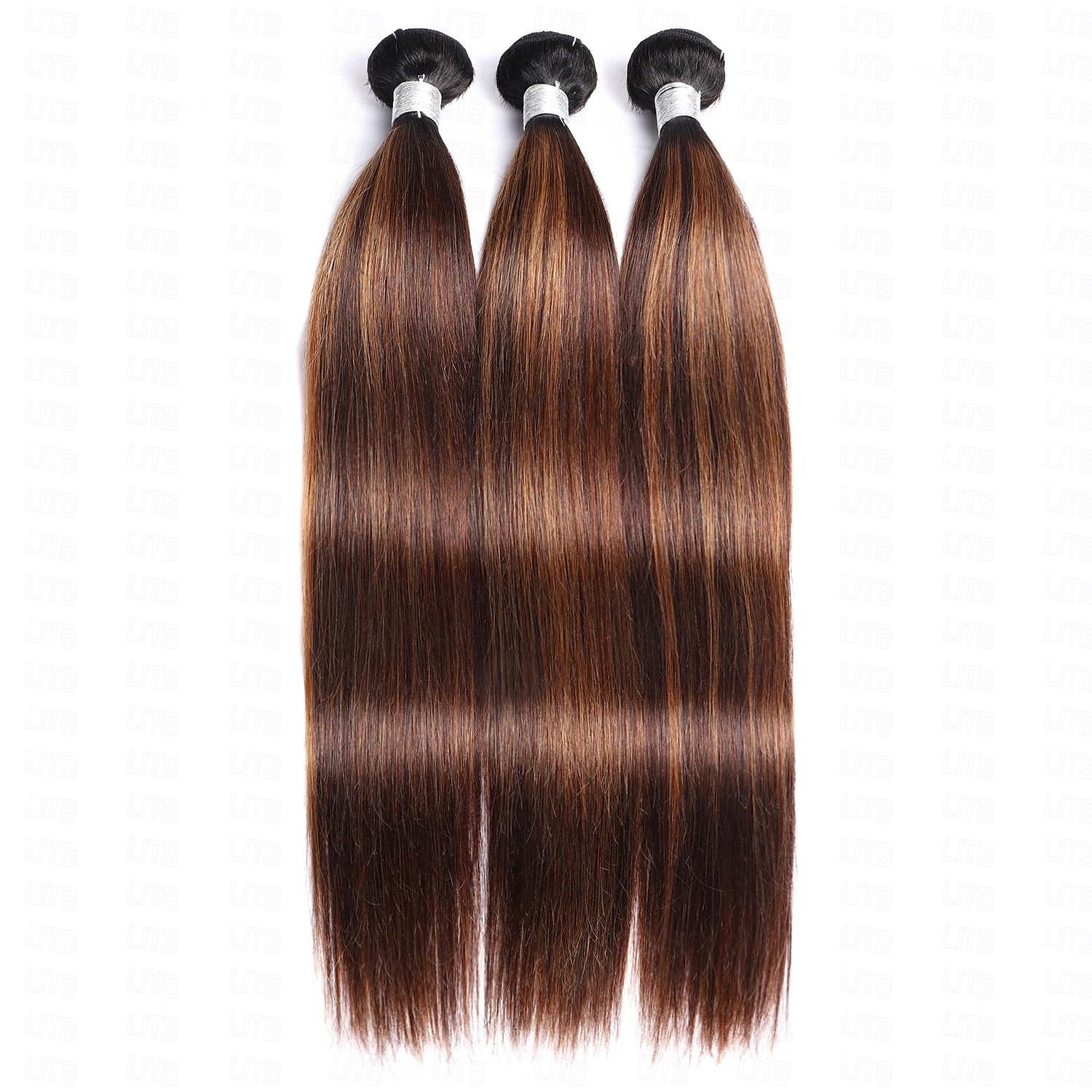 Extension di capelli umani lisci T1b-4/30# con chiusura, 3 pacchi, 12-28 pollici per donne nere del 2025 a $259.09 –P1