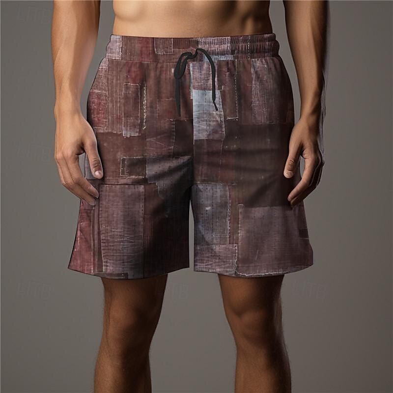 Men's Plaid Color Block Patchwork Swim Shorts Board Shorts Swimming Trunks Mid Waist Vacation Hawaiian Holiday Vacation Holiday Beach Drawstring with Mesh lining Elastic Waist Designer Clothing 2025 - $17.99 –P7