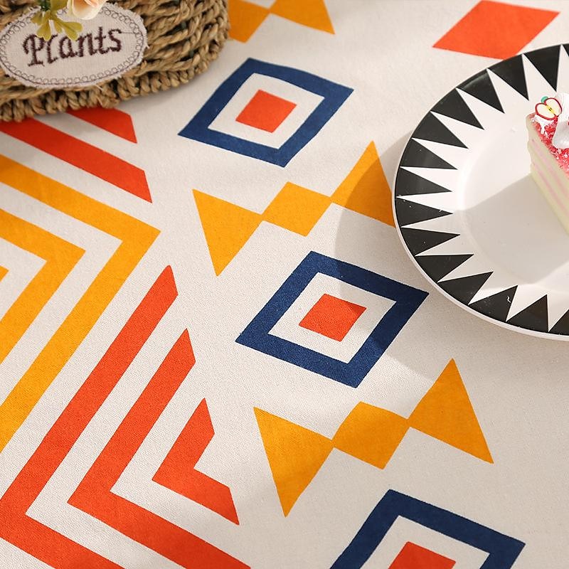 Bohemian geometric pattern tablecloth cotton and linen waterproof wash free tablecloth spring outing camping picnic mat cover cloth 2025 - $14.99 –P3