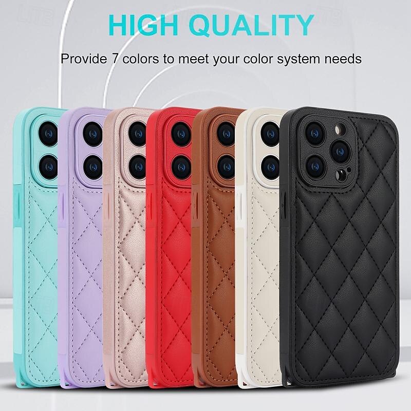 телефон Кейс для Назначение iPhone 15 Pro Max iPhone 14 13 12 11 Pro Max X XR XS 8 7 Plus Кейс на заднюю панель с ремешком с ремешком на запястье Защита от удара Геометрический рисунок ТПУ Кожа PU 2025 - $18.99 –P1