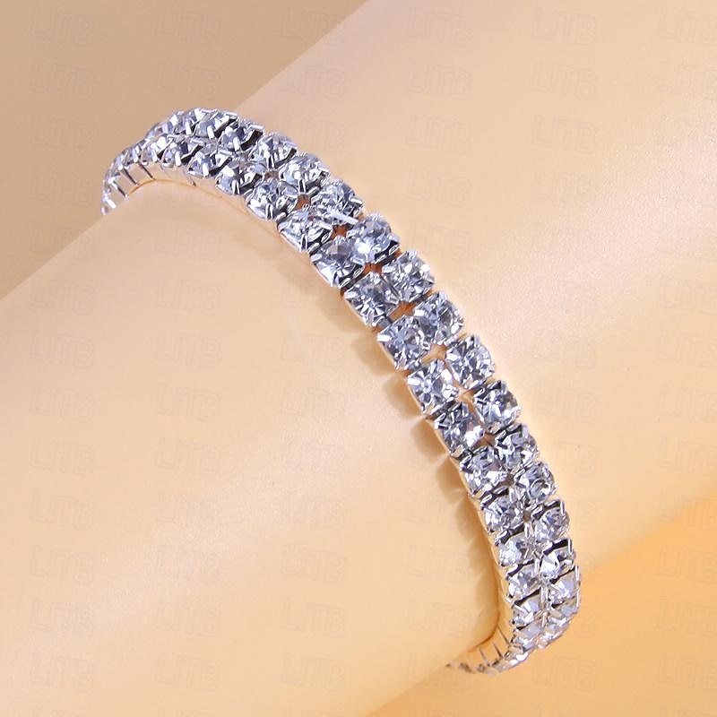 Dame Krystallarmbånd Fancy Mote Elegant Mote Luksus Legering Armbånd Smykker Sølv Til Bryllup Fest & Aften Gave Bursdag Strand 2025 - $9.49 –P5