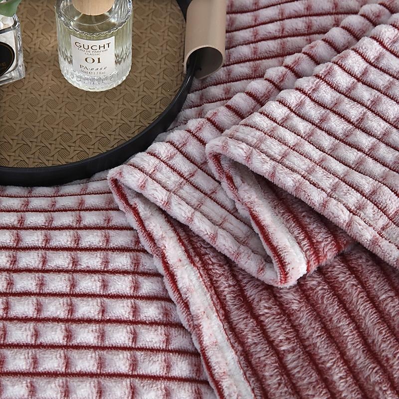 Thickened Solid Color Pineapple Checked Flannel Blanket Coral Velvet Sofa Cover Blanket Air Conditioning Blanket Nap Blanket 2025 - $8.49 –P10