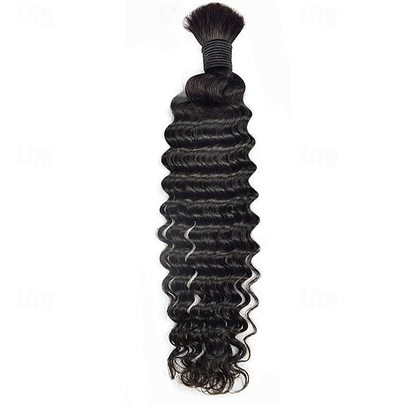 300g Deep Wave Bulk Human Hair For Braiding 100% Unprocessed Bulk Human Hair Extensions No Weft Curly Human Hair For Braiding 2025 - $149.99 –P6
