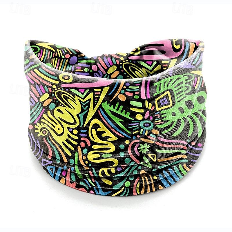 fascia stampata, foulard bohémien, fascia elastica per yoga sportiva da donna, fascia a tesa larga, accessori per capelli alla moda del 2025 a $8.49 –P10