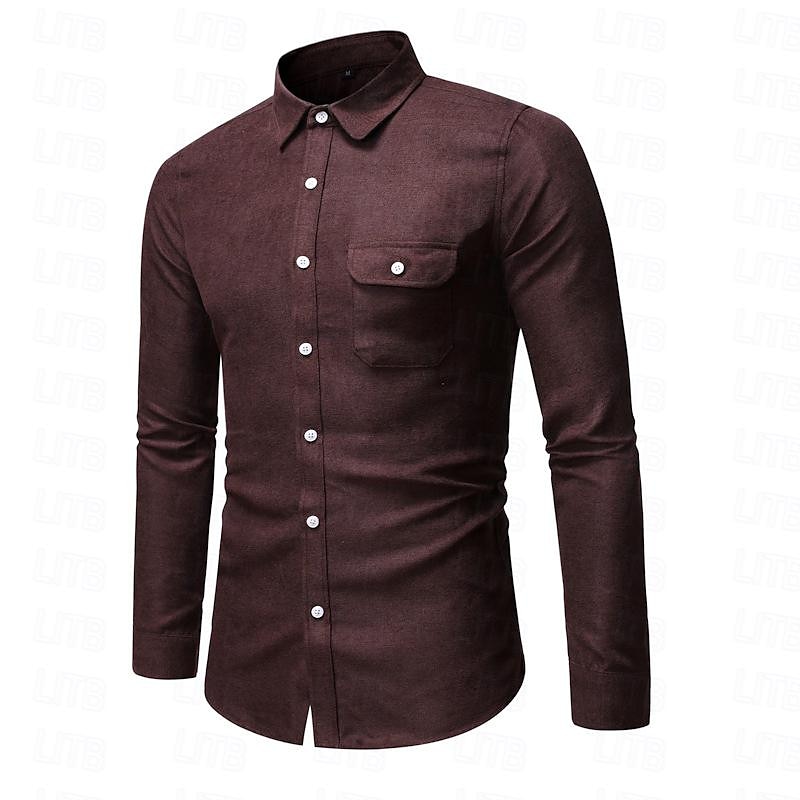 Per uomo Camicia Camicie Camicia con bottoni Liscio Matrimonio Giornaliero Nero Bianco Giallo Vino Manica lunga Collo ripiegabile Primavera & Autunno Abbigliamento Tasche del 2025 a $32.99 –P12