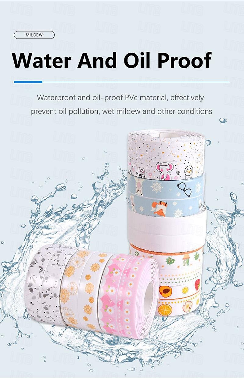 1 rull vanntett muggsikker toaletttettlist, selvklebende forseglingstape på badet, vanntett tape på badet for å forhindre fukt og mugg, vakre sømklistremerker på kanten av badetoalettet 2025 - $9.99 –P3