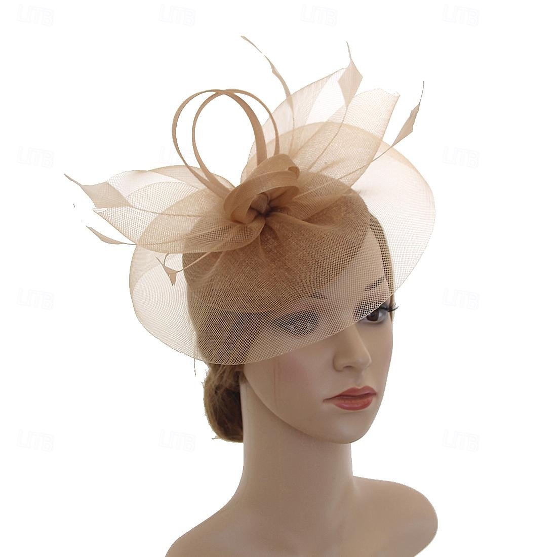 Elegant Retro vintage Helm Feestkostuum Fascinator-hoed Kostuum Dames Maskerade Vakantie Evenement / Feest Afspraakje Volwassenen Hoed Alle seizoenen 2026 - $15.49 –P3