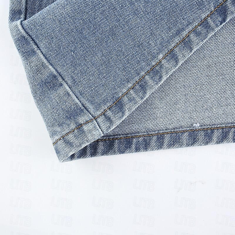 Pentru femei Fustă Bodycon Modă Casual Mini Talie Înaltă Fuste Mată Buzunar Stradă Dată Albastru piscină Vară Denim 2025 - $23.99 –P5