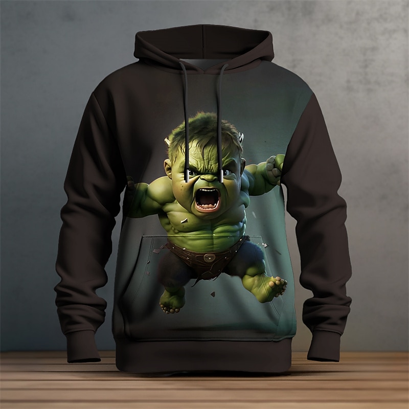 Pánské Grafika Komiks Kapuce Kapucky Mikina Kapuce Dlouhý rukáv Mikina s kapucí Kapuce Módní 3D tisk Outdoorové sporty Dovolená Streetwear Rubínově červená Vodní modrá Tisk Přední kapsa Jaro & podzim 2025 - $31.99 –P8