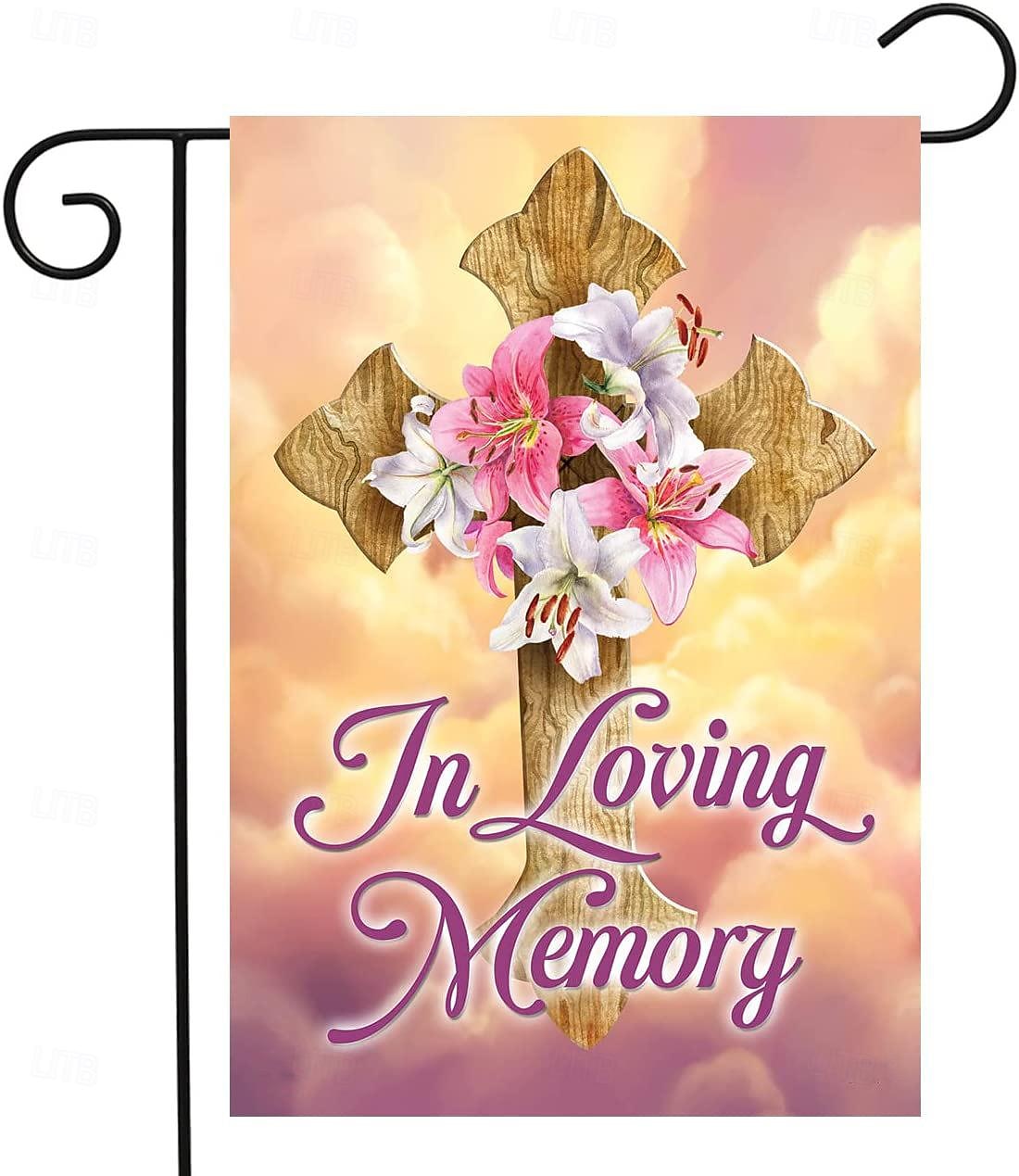 Ježíšská zahradní vlajka 12x18 palců Venkovní dekorace On vstal Vítejte Zahradní terasa vlajka Květinový dvorek vlajka Dvouruční prázdninové venkovní vlajky 1ks 2026 - $10.99 –P20