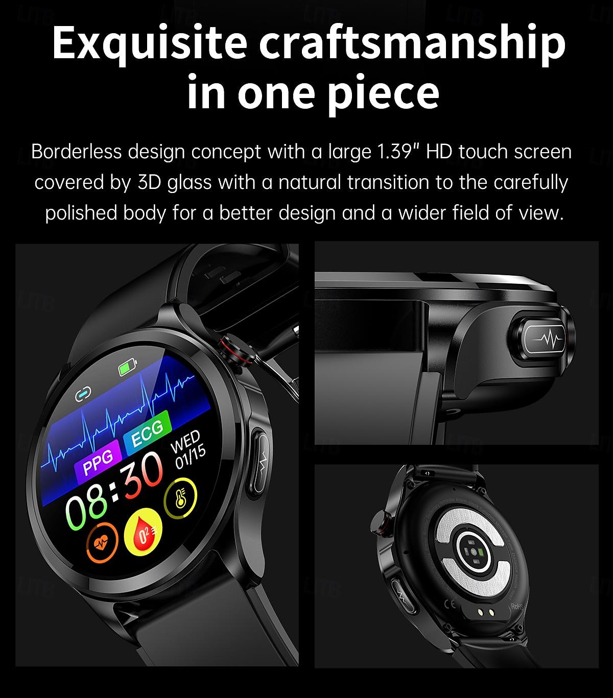 2025年 tk22 スマートスポーツウォッチ心電図 ppg 心拍数血圧モニター hd スクリーン bluetooth コール防水フィットネストラッカー腕時計  コレクション – $78.99 –P4