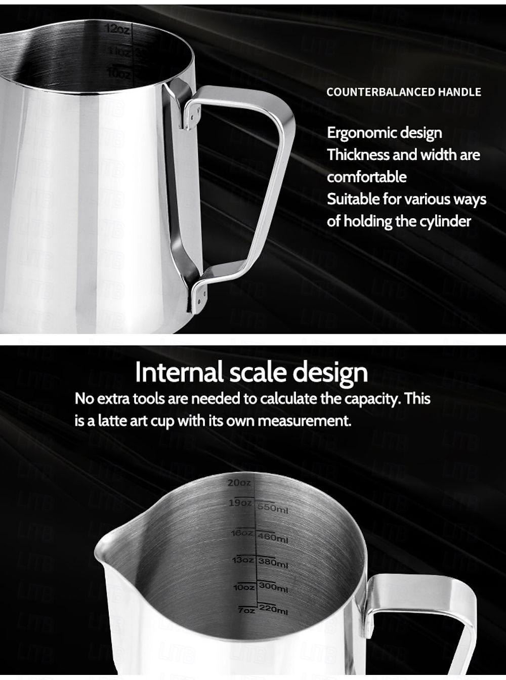 brocca per schiuma di latte, brocca per vapore espresso da 350/600 ml, pentola a vapore per caffè espresso in acciaio inossidabile cappuccino latte art barista pentola a vapore per latte del 2025 a $18.99 –P2