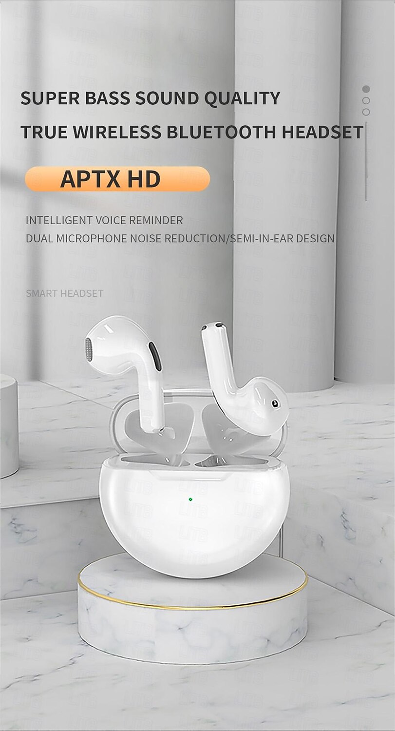Pro6 True Wireless Headphones TWS Earbuds In Ear Bluetooth5.0 Sports Ergonomic Design Auto Pairing for Apple Samsung Huawei Xiaomi MI  Everyday Use Traveling Trekking Mobile Phone 2025 - $16.99 –P1