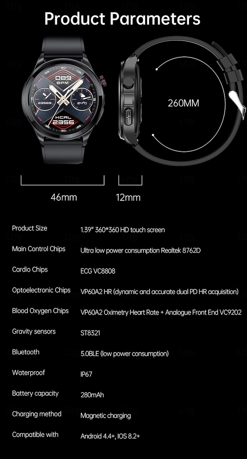 2025年 tk22 スマートスポーツウォッチ心電図 ppg 心拍数血圧モニター hd スクリーン bluetooth コール防水フィットネストラッカー腕時計  コレクション – $78.99 –P20