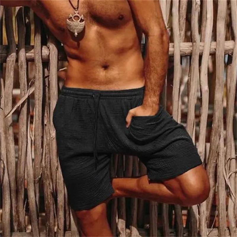Homens Calção Shorts de linho Shorts de verão Shorts de praia Shorts de malha Com Cordão Cintura elástica Perna reta Tecido Conforto Respirável Curto Casual Diário Feriado Misto de Algodão e Linho de 2025 por $17.99 –P2