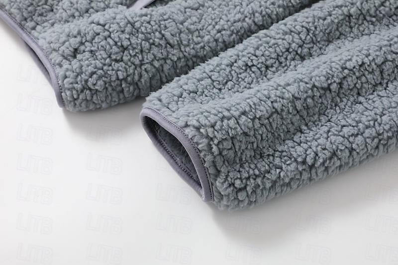 női cipzáras pulóver gyapjú kabát vintage teddy sherpa gyapjú egyszínű valentin nap utcai alkalmi v nyak cipzáras zseb hosszú ujjú rózsaszín kék zöld szürke ősz & téli 2025 - $38.99 –P7
