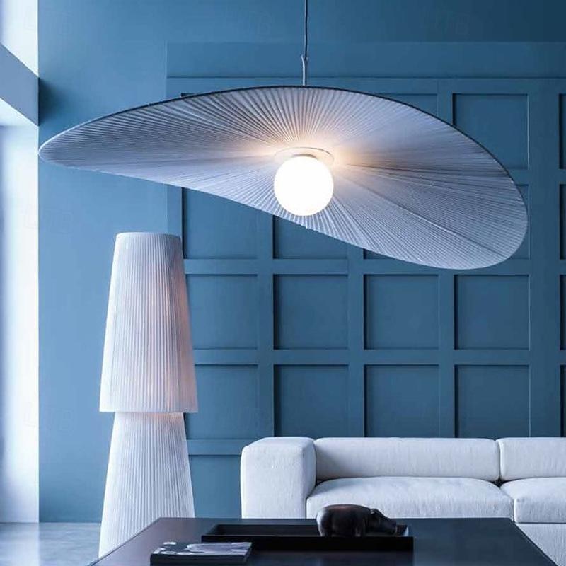 Lampe suspendue LED couleur de lumière chaude, design rond, luminaire suspendu en tissu, style nordique moderne, lampes suspendues pour salle à manger, chambre à coucher, 110-240v de 2025 ? $399.99 –P1