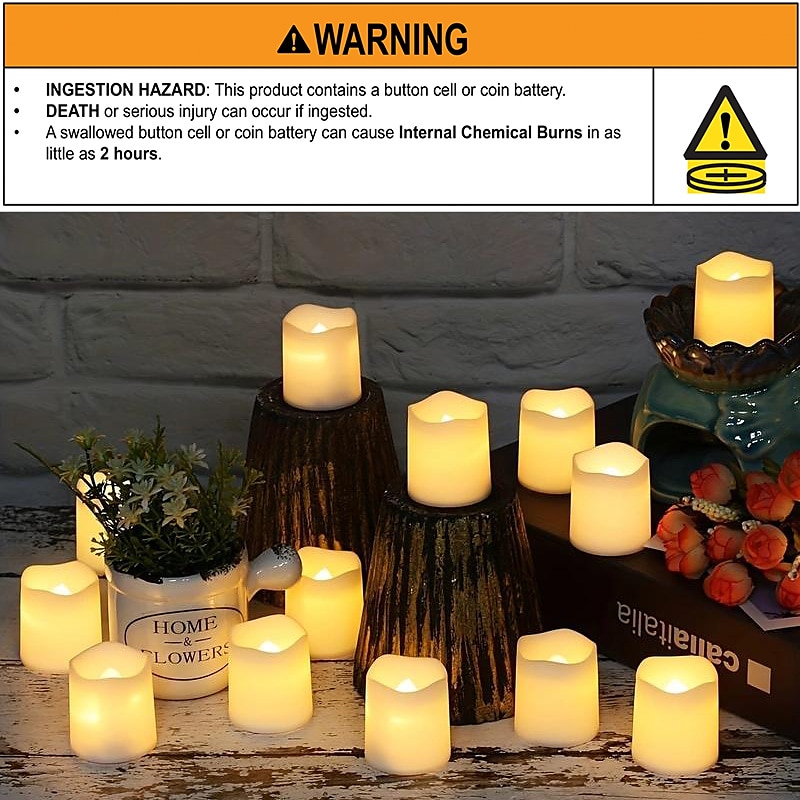 24Pcs Flameless LED Candle Creative Wishing Led Tea Light Warm White Flameless Candle Halloween Christmas Decor Candle Light 2025 - $17.49 –P7
