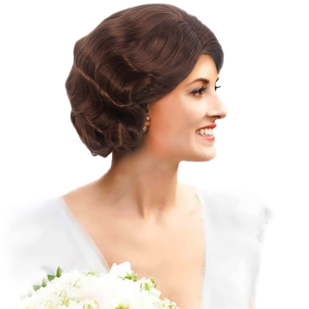 Parrucca marrone rossastro degli anni '20 per donne parrucca corta a onde parrucca sintetica vintage completa per donne cosplay travestimenti parrucca da flapper degli anni '20 parrucche di Halloween del 2026 a $22.99 –P3