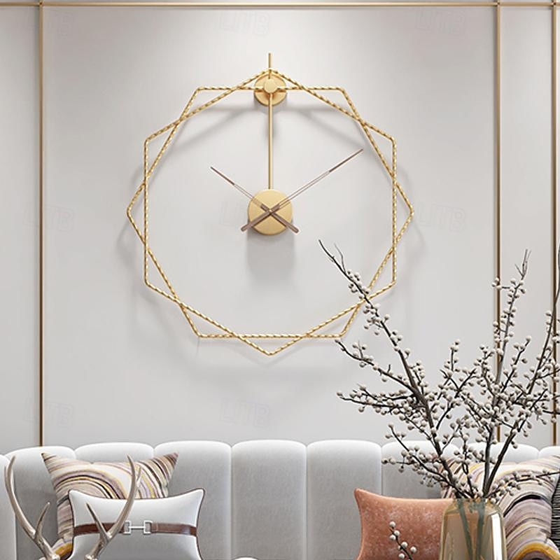 geometria grande orologio da parete decorativo in metallo silenzioso senza ticchettio grandi orologi decorazioni moderne per la casa per soggiorno camera da letto sala da pranzo ufficio 50 60 80 cm del 2025 a $100.99 –P6