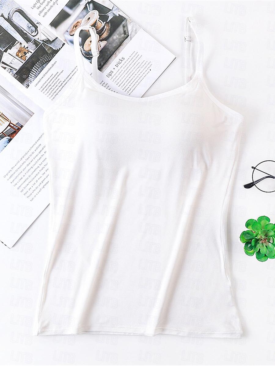 Women's Pajamas Top Pure Color Simple Comfort Daily Rayon Breathable Straps Sleeveless Strap Top Backless Chest pads Summer Spring Home Outfits 2025 - $14.49 –P1